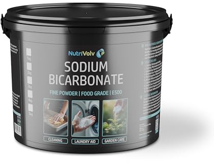 NutriVolv Sodium Bicarbonate (2.5kg Bucket) | Food Grade Baking Soda for Cooking, Baking, Home Cleaning, Teeth Cleaning & Bath Bombs | Fine Powder, Deodorises & Removes Grime | FCC E500