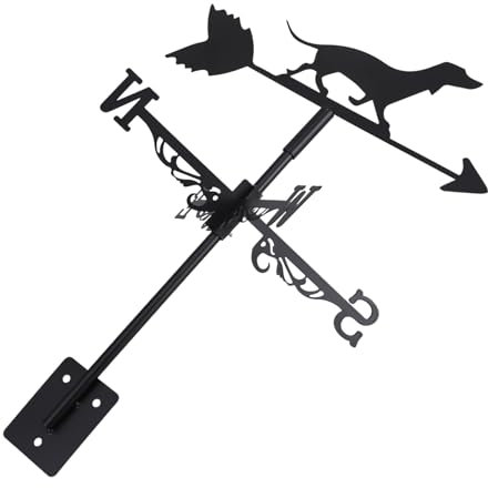 KITANDOVE Dachshund Wetterfahne Aus Schmiedeeisen Robuste Garten-Dekoration Für Windrichtungsanzeige Im Freien Leicht Zu Installieren Und Langlebig Für Dach Und Garten