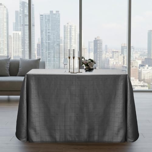 BLUZIMAN Falda Mesa Camilla Rectangular 120x80 Hecho en España 100%, Ropa Camilla con Bordón, Enaguas Enaguillas Faldillas Mesa Camilla Premium (Mantel 270x230cm, para Mesas de 120x80cm, Gris)