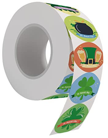 TOYANDONA 1 Rolle Klee-Aufkleber Dekorativer Siegelaufkleber St. Patricks Siegelaufkleber Aufkleber Für Geschenkverpackungen St. Patricks Abziehbilder St. Patricks Siegeletikett Papier