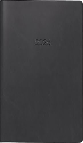 BRUNNEN Taschenkalender Mod. 758 2026 | A6, Kunststoff, schwarz