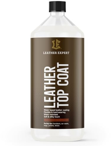 Farbfixierend Leder Finish Halbglänzend 1000ml - Lederfinish für Handwerker - Leather Top Coat für alle Arten Glattleder – Klarlack schützt vor Feuchtigkeit und Beschädigungen