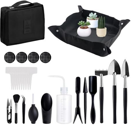 BDHYYM Lot de 28 mini outils de jardinage - 50 x 50 cm - Tapis de jardinage étanche - Tapis de rempotage pour plantes - Avec sac de rangement pour l'intérieur et l'extérieur