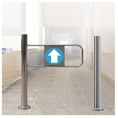 Edelstahl-Zugangstor mit automatischem Rückprallmechanismus, Einweg, kommerzielles Zugangstor mit Handschiebe-Design, Ladeneingang, 65 cm breit, silberfarben