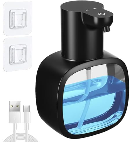 500ml Automatischer Seifenspender, 4 Stufig Verstellbarer Elektrischer Seifenspender IPX5 Wasserdicht für Bad Toilette Küche und Büro