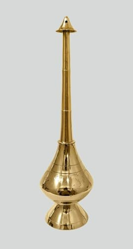 Traditioneller Messing Gulab Pash Rose Weihwassersprinkler 20,3 cm Weihwasserspender für Tempelrituale