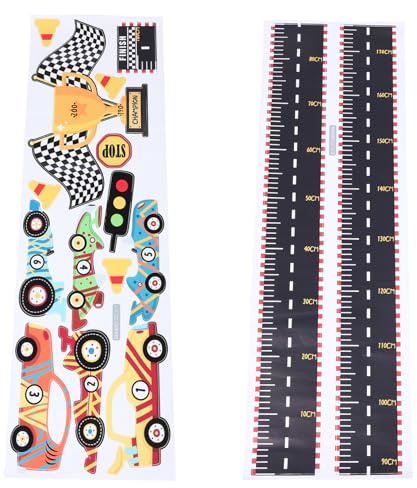 Abnehmbare Größentabelle für Junge Mädchen, Rennwagen Wandaufkleber | PVC, CM Skala, Einfache Montage, für Schule und Klassenraum, Weihnachten Event, 180x30x0,02cm