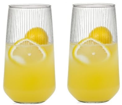 Henrrida 500 ml Iced Coffee Glass,Set of 2 Latte Glasses and Matcha Glass,Transparent Coffee Glasses,Reusable Glass Cup,Suitable for Hot and Cold Drinks 16.9 OZ