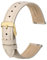 Anbeer 14mm Flat Thin Elegantes Echtes Leder Uhrenarmband, Schnellverschluss Ersatz Uhrenarmband für Frauen,Beige mit goldener Schnalle