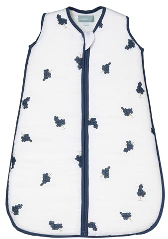 molis&co - Baby Schlafsack 2.5 TOG - Ganzjahres Schlafsack - Babyschlafsack Neugeborene - Premium Bambu Musselin, ärmellos Winterschlafsack wattiert - Premium Qualität - Grapes (70 cm)