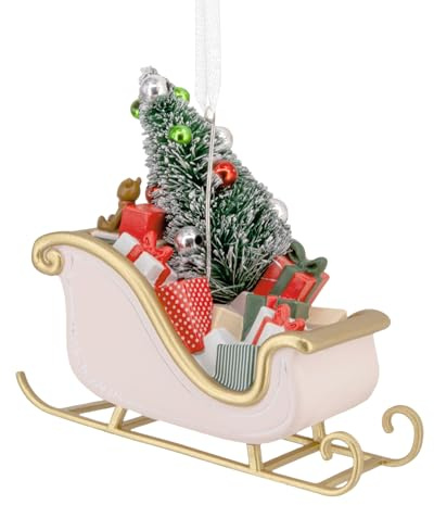Hallmark Santa's Sleigh, Gifts & Tree Keepsake Hanging Ornament, Tree Decoration, Christmas