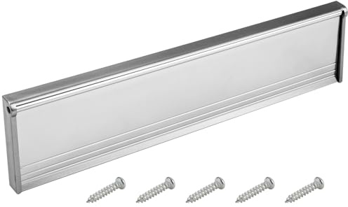 Internal Door Letter Box Draught Excluder 11.5 Inch(29.3cm) Metal Letterbox Cover Flap Plate Seal with Brush Flap Chrome Replacement Letterboxes for Wood or uPVC Composite Front Doors(Silver)
