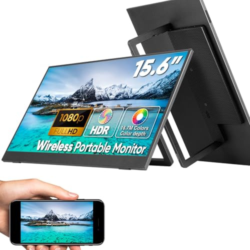 VBESTLIFE Moniteur Portable 15,6 Pouces, écran FHD 1080P avec WiFi Double Bande 2,4G 5G USB C Mini HDMI, luminosité 300cd m² 95 NTSC HDR, pour Ordinateur Portable