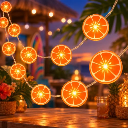 Anruzon Orange Deko - 1.5M 10LED Orange Lichterkette Batteriebetrieben | Geschenk für Frauen Männer - Party, Garten, Wohnzimmer, Schlafzimmer, Geburtstag, Beleuchtung Hängeleuchten Deko