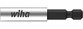 Wiha Bithalter magnetisch, Universalhalter 74 mm, extra starke magnetische Bit Halterung 1/4 für Akkuschrauber