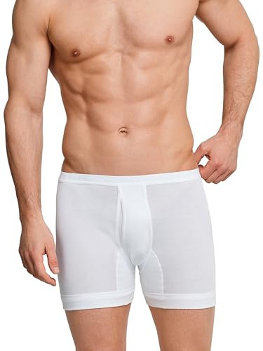 Schiesser Herren Kurz Mit Eingriff - Original Feinripp Unterhose, Weiss_005131, XXL EU