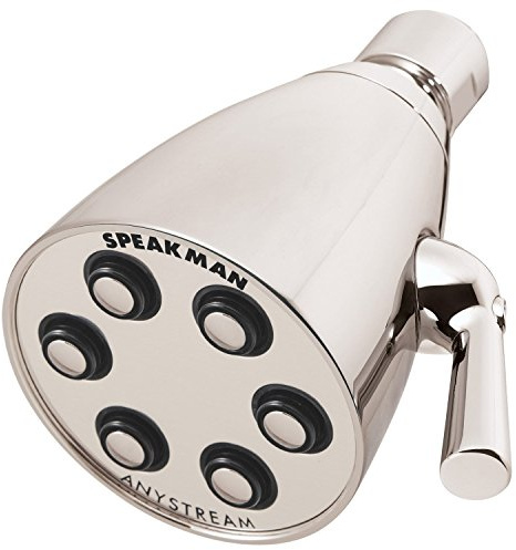 Speakman S-2252-PN Signature Icon Anystream Adjustable High Pressure Shower Head-2.5 GPM Solid Brass Replacement Bathroom Showerhead, Polished Nickel