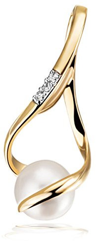 Goldmaid Damen-Anhänger Süßwasserperle 585 Gelbgold 3 Diamanten SI/H 0,02 ct. Schmuck