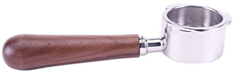 [JOEFREX] Bodenloser Siebträger 51mm für Delonghi Dedica EC680, EC685 & EC885 - portafilter 51mm aus Walnussholz und Edelstahl - Qualitäts Kaffeezubehör by