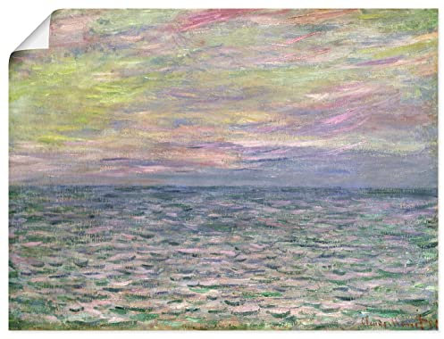 ARTLAND Wanddeko Poster & Kunstdrucke Wandposter 80x60 cm Landschaften Sonnenuntergang über dem Meer bei Pourville 1882 Impressionismus Claude Monet T6PM