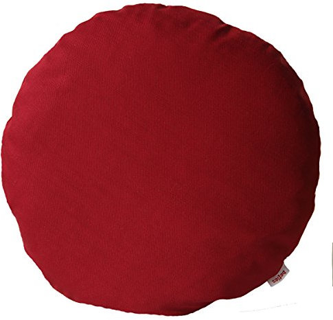 beties Farbenspiel Kissenhülle ca. Ø50 cm - Kissenbezug in interessanter Größen- und Farbauswahl - 100% Baumwolle für eine fröhlich Stimmung in Unifarben (Karmin-Rot)
