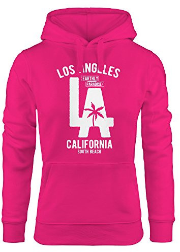 Neverless Hoodie Damen Los Angeles California LA Palme Sweatshirt Kapuze Kapuzenpullover pink XS