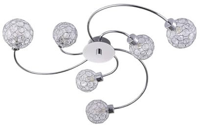 Lindby Deckenlampe Tyron (Modern) in Chrom aus Metall (6 flammig, G9) - Deckenleuchte Lampe Wohnzimmerleuchte