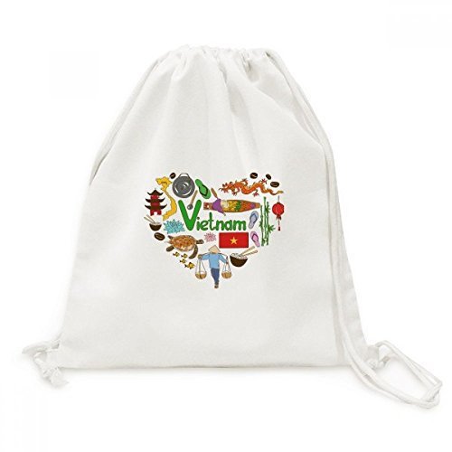 DIYthinker Vietnam Love Heart Landscap Nationalflagge Canvas-Rucksack Reisen Shopping Bags