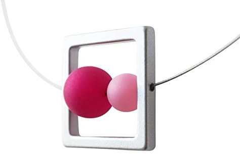 Polariskette pink rosa mit 54 Wechselperlen Wechselkette Halsreif