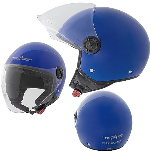A-Pro BACKLINE CASCO JET VISIERA ANTIGRAFFIO BLU ECE 22-06 TAGLIA S