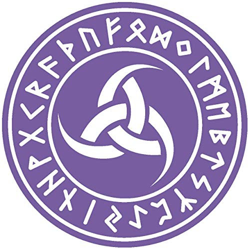 Samunshi® Wandtattoo Odins drei Hörner mit Runen B Wotansknoten Wandaufkleber Wandsticker Aufkleber 70 x 70cm lavendel