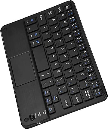 Denash Kabellose Bluetooth-Tastatur, ultraflache Minitastatur mit Touchpad für Windows/Android, unterstützender PC/Tablet, eingebauter 280-mAh-Akku, 10-m-Reichweite