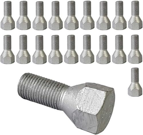 20 bulloni per ruota, a testa conica M12 x 1,25 22 mm, compatibili con Fiat 500 Brava Doblo Idea Marea Multipla Panda Punto Stilo Tempra