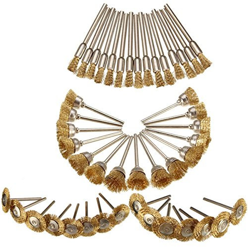 TuToy 45Pcs Cepillos De Rueda De Alambre De Acero Juego De Lijado Accesorios Dremel Para Herramienta Rotativa