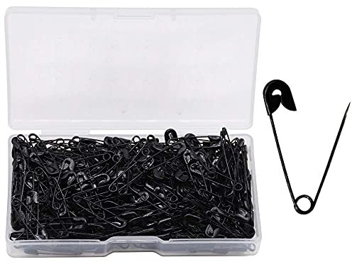 YOFASEN Alfileres de Seguridad de 300 Piezas - Imperdibles Grandes y Pequeños Alfiler Chapado en níquel - para Coser Ropa Fabricación de Joyas Artesanales, Negro, 22 mm