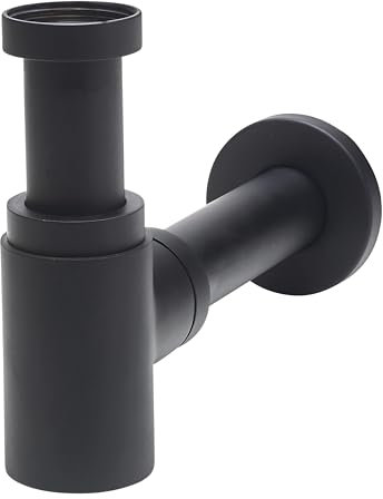 Wirquin 30722857 Siphon de lavabo Ø32 design en laiton Mini Linéis, noir
