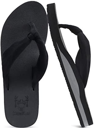 KuaiLu Infradito Donna Estive Comode Stoffa Righe Ciabatte Supporto Arco Plantare Sandali Spiaggia Piscina Flip Flop Mare Leggere Antiscivolo Gomma Suole nero 37
