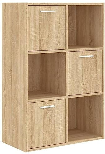 vidaXL Lagerschrank Bücherregal Raumteiler Raumtrenner Standregal Büroregal Schrank Kinderregal Bücherschrank Regal Sonoma-Eiche 60x29,5x90cm Holzwerkstoff