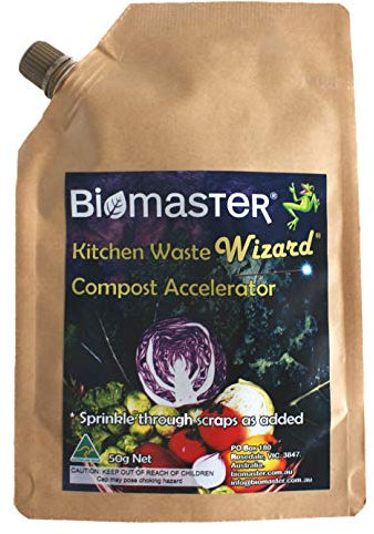 Kitchen Waste Wizard Compost Accelerator, 50g Spout Pack, (100% Natural Concentrate)