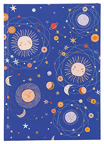 goldbuch Notizbuch DIN A5 Celestial im Turnowsky Design, Kladde mit 200 Seiten, Papier 100g/m² blanko, Kunstdruckpapier Einband mit Goldprägung und Lesezeichen, ca. 15 x 22 cm