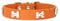 Mdurian Echtes Leder Metall Knochen Knochen besetzt Hundehalsband Sicher & Bequem Verstellbare Halsbänder für kleine mittelgroße Hunde, (S, Orange)