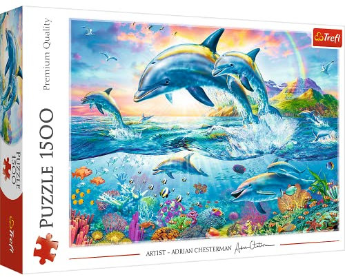 Trefl, Puzzle, Delfinfamilie, 1500 Teile, Premium Quality, für Erwachsene und Kinder ab 12 Jahren