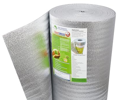 SmartSHIELD -5mm 24''X50ft R17 Reflective Insulation Roll, Foam Core Radiant Barrier, Thermal Insulation - FOIL/FOIL