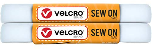 VELCRO Brand VEL-30694-USA Sew on Tape Velcro-Klebeband zum Aufnähen, 1,5 m x 1,9 cm, für Stoffe, Kleidung und Handwerk, Ersatz für Druckknöpfe und Knöpfe, zuschneidbar, Weiß, 5ft x 3/4 in