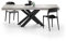 MOBILI FIVER, Mesa Extensible Emma 140(220) x90 cm, Color Cemento Gris con Patas Cruzadas Negras, para 6-10 Personas, Mesa Extensible de Comedor, Mesa Cocina, Salon, Made In Italy