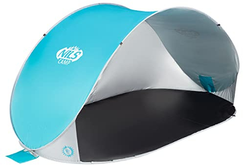 Nils Camp Wurfzelt 120cm Strandmuschel, Farbe:Türkis-grau
