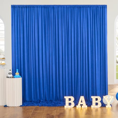 3m×3m sans Rides Rideaux sur Fond Bleu au trésor pour la Fête de Mariage 2 Panneaux de Polyester trésor de 1,5 m × 3m Fond théâtre décor Anniversaire Baby Party Nuptiale Douche Photographie