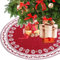 Hidyliu Filz Weihnachtsbaum Rock, Rund Christbaumständer Teppich, Gestrickter Weihnachtsbaum Unterlage, Schneeflocken-Elch-Muster, Weihnachtsfeiertag Wohnkultur(Durchmesser: 122