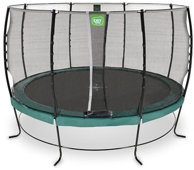 EXIT Toys Lotus Classic Rundes Trampolin - ø366cm - Mit Fußschutzsystem und Sicherheitsnetz - Trampolin mit Extra Starkem und Stabilem Rahmen - Für Alle Altersgruppen - Wasserfest - Grün