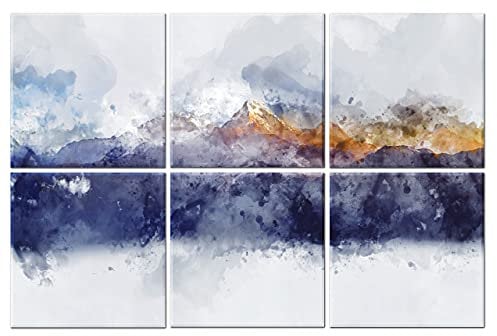 Ruonin.X 6 Pack Decorative Art Acoustic wall panels,Better Acoustic Treatment than foam, Premium Sound Absorbing and Soundproof wall panels for Recording studio and home, 72x48 inch—Golden Mountain